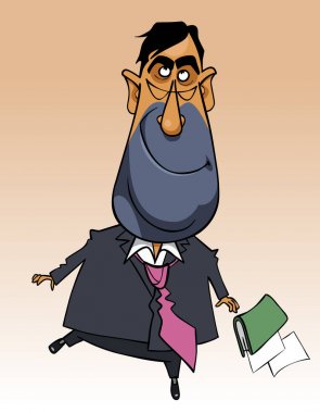karikatür mutlu adam bir takım atlama