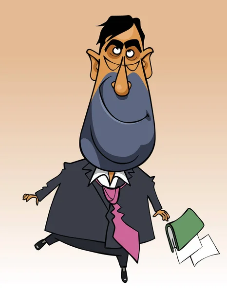 Cartoon gelukkig man in een pak overslaan — Stockvector