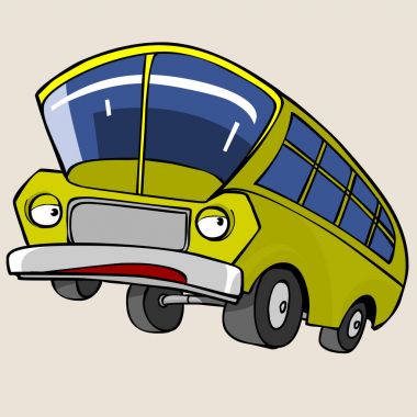 Çizgi film karakteri sarı otobüs