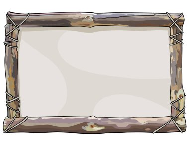 çerçeve ahşap sopa iple bağlı boyalı