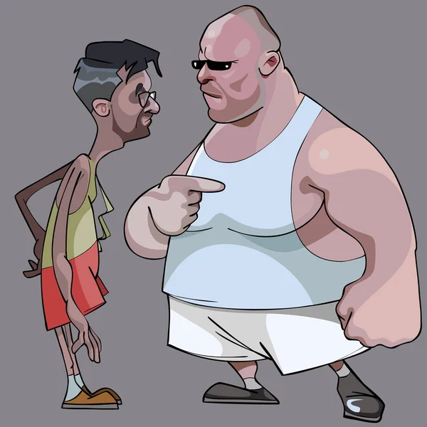 卡通漫画瘦瘦的男人，那个胖男人说话 — 图库矢量图片