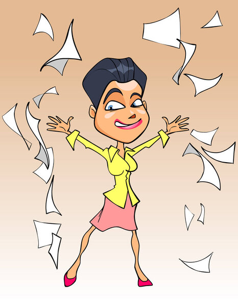 мультяшная улыбающаяся женщина в белых простынях
