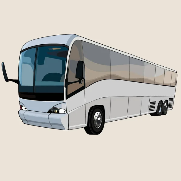 Grande ônibus dos desenhos animados com olhos — Vetor de Stock