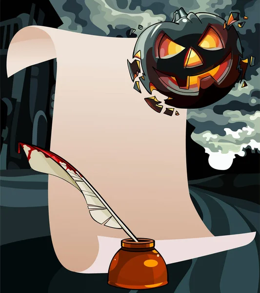 Çizgi film boş Halloween bir tebrik kartıyla — Stok Vektör