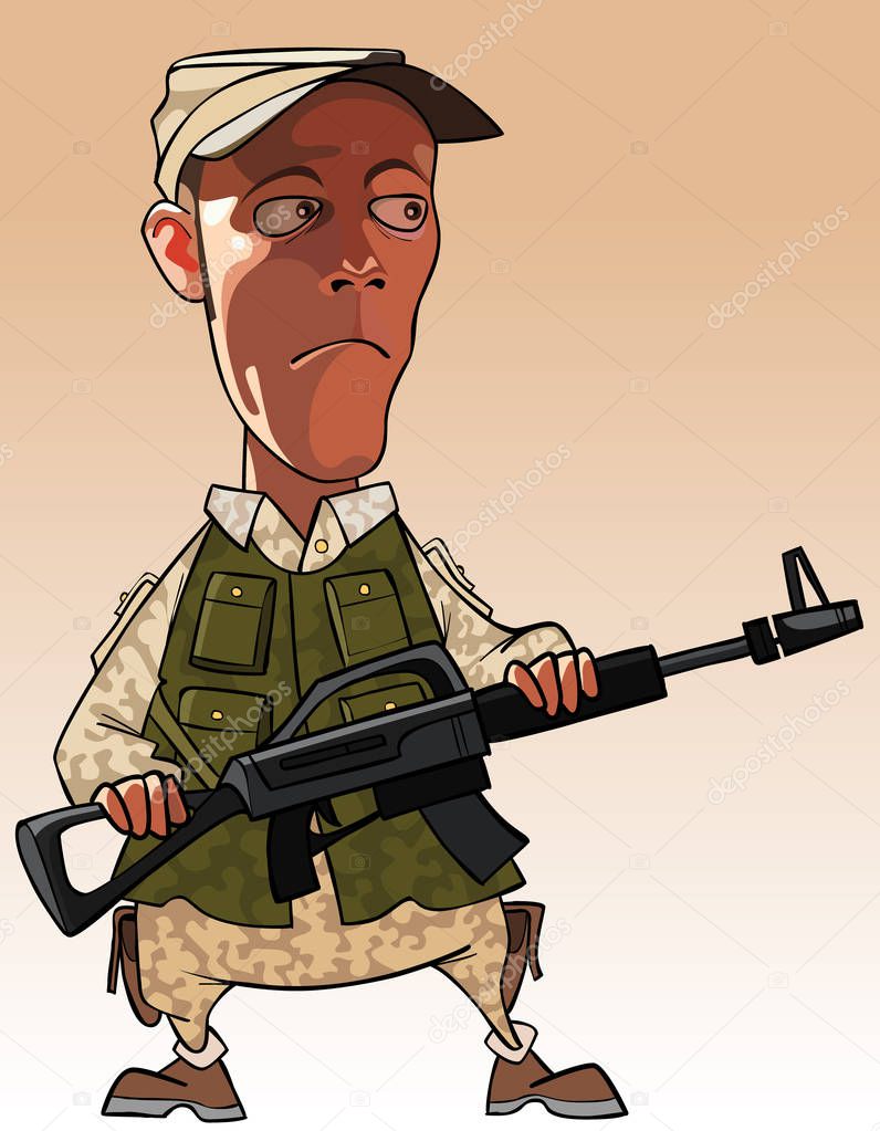 cartoon man holding a gun in his hands