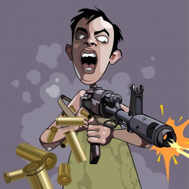 duygusal bir adam karikatürü karikatür silah yangınları