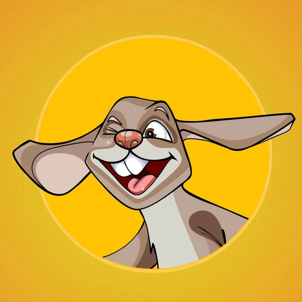 Tecknad karaktär happy Bunny blinkningar och leenden — Stock vektor