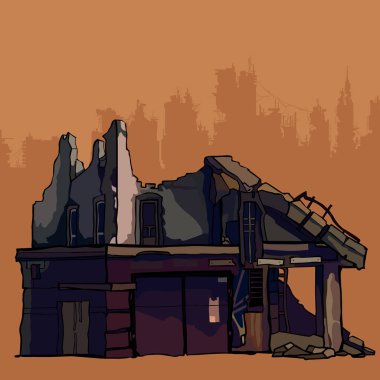 yıkılan eski bina kalıntıları