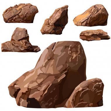 kahverengi taş çeşitli çizilmiş ayarla