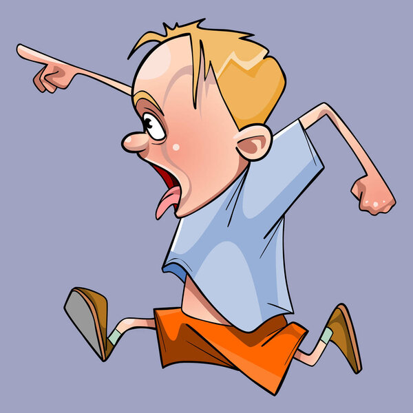 мультяшный мальчик смешной и очень быстрый бег
