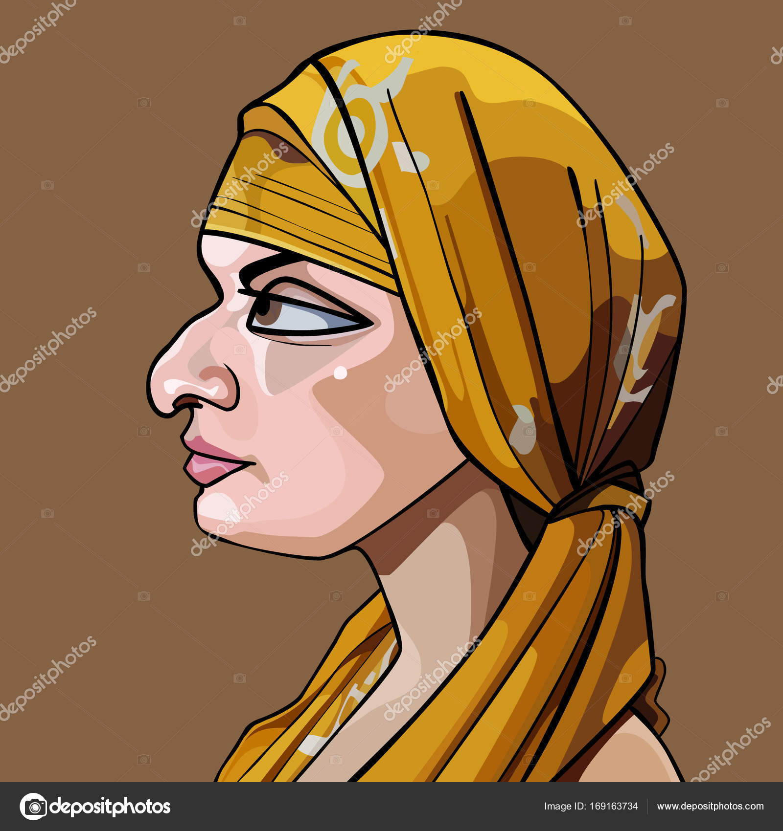  Photo  De  Profil  Femme Hijab  Dessin 