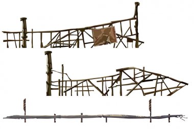 eski harap çitler sopa-in yapılmış boyalı