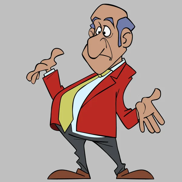 çizgi film kollarını sallayarak elbiseli adam şaşırttı