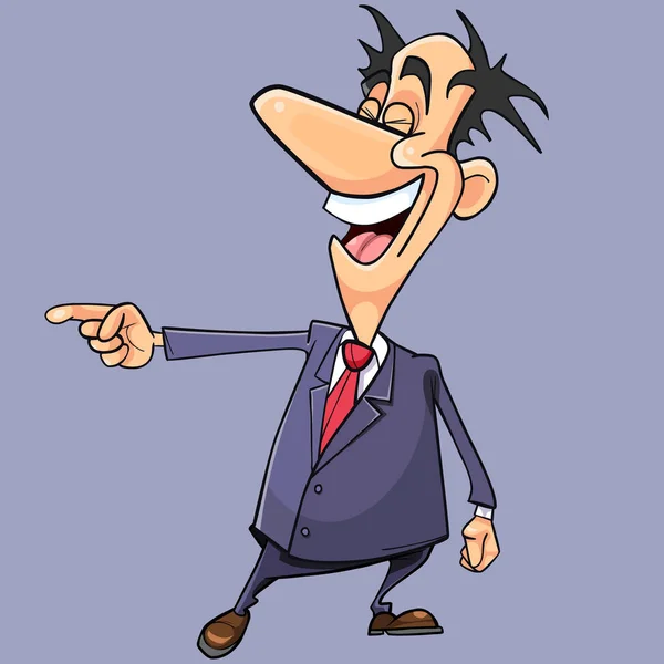 elbiseli adam karikatür ve onun parmak işaret mi kravat