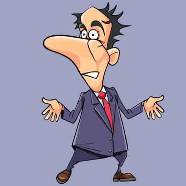 çizgi film dostum bir kravat elbiseli korkmuş şaşırır