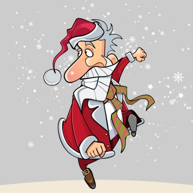 komik Noel Baba mutlu atla çalışır çizgi film
