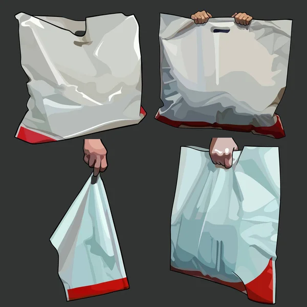 Sac de sac peint en blanc dans différentes versions — Image vectorielle