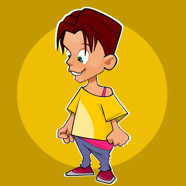Seriefiguren en pojke eller en flicka med kort hår — Stock vektor