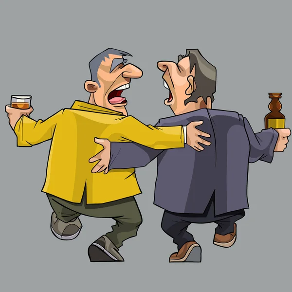 yürüyüş ve şarkı iki sarhoş erkek arkadaşlar çizgi