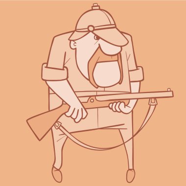 Kahverengi tonları olan bir karikatür avcısı.