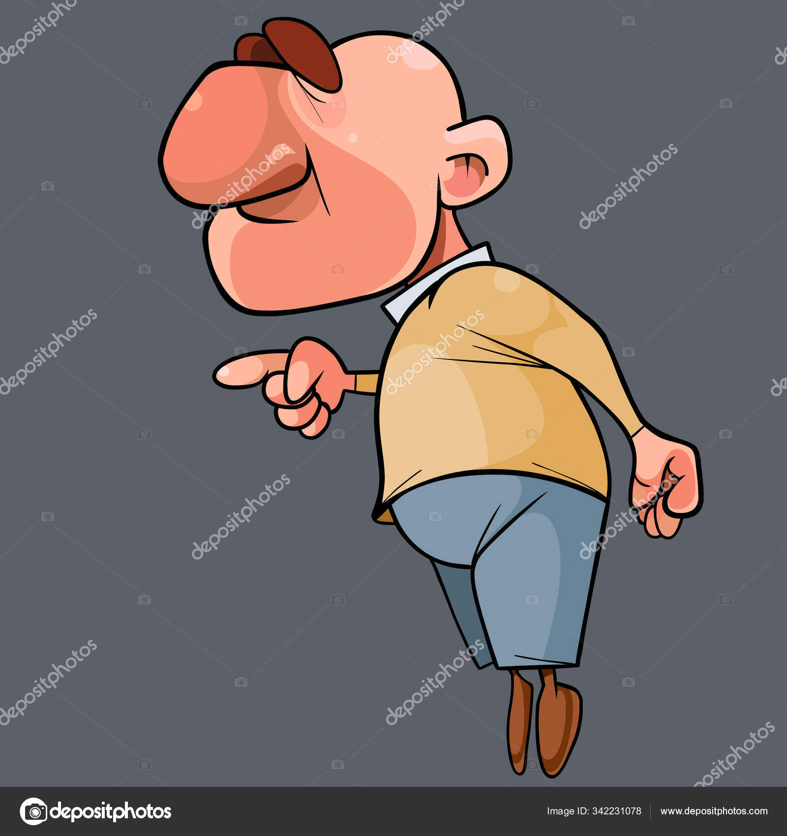 Cartoon bald tense serious man threatening with index finger Stock Vector Image by ©Westamult #342231078 Cartoon bald tense serious man threatening with index finger Stock Vector Image by ©Westamult #342231078