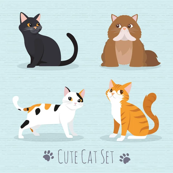 Cute race de chats — Image vectorielle