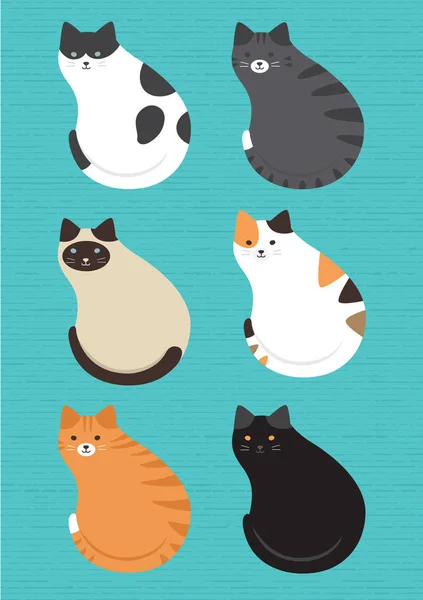 Cute vector cats pattern — Stock Vector