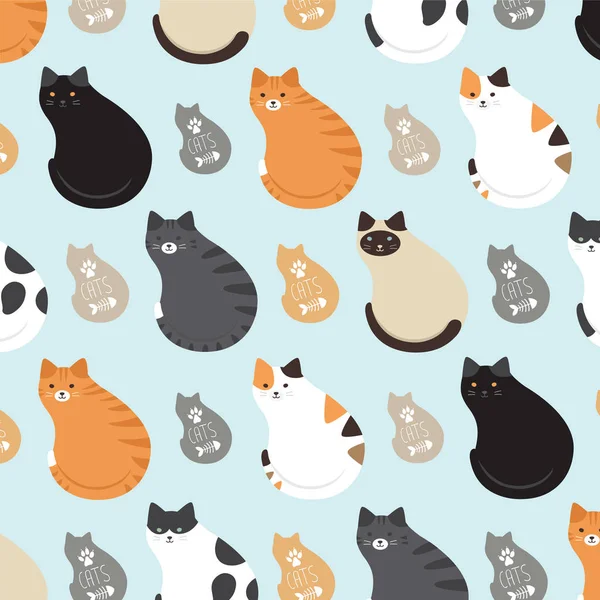 Cute pattern with cats — Stock Vector