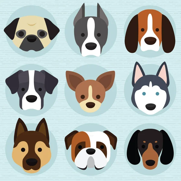 Set de perros lindos — Vector de stock