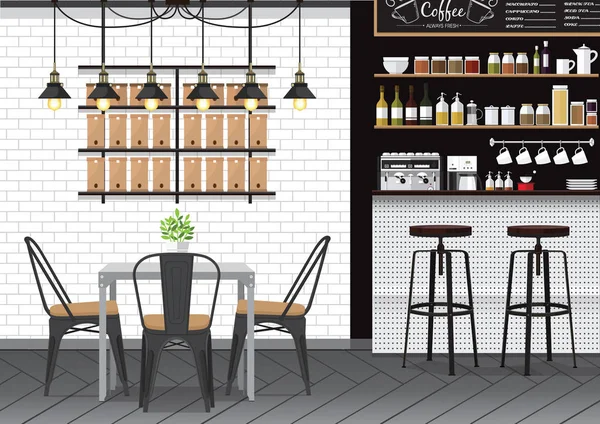 Café Interior Vector — Vector de stock