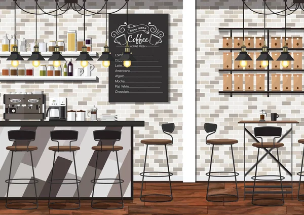 Cafetería Vector interior — Archivo Imágenes Vectoriales