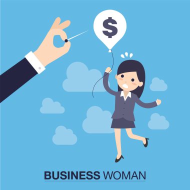 İğne kadın balon pop iterek el