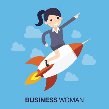 Üzerinde bir roket işkadını