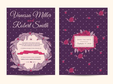 Vintage Düğün Davetiyesi