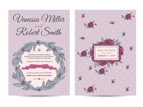 Vintage Düğün Davetiyesi