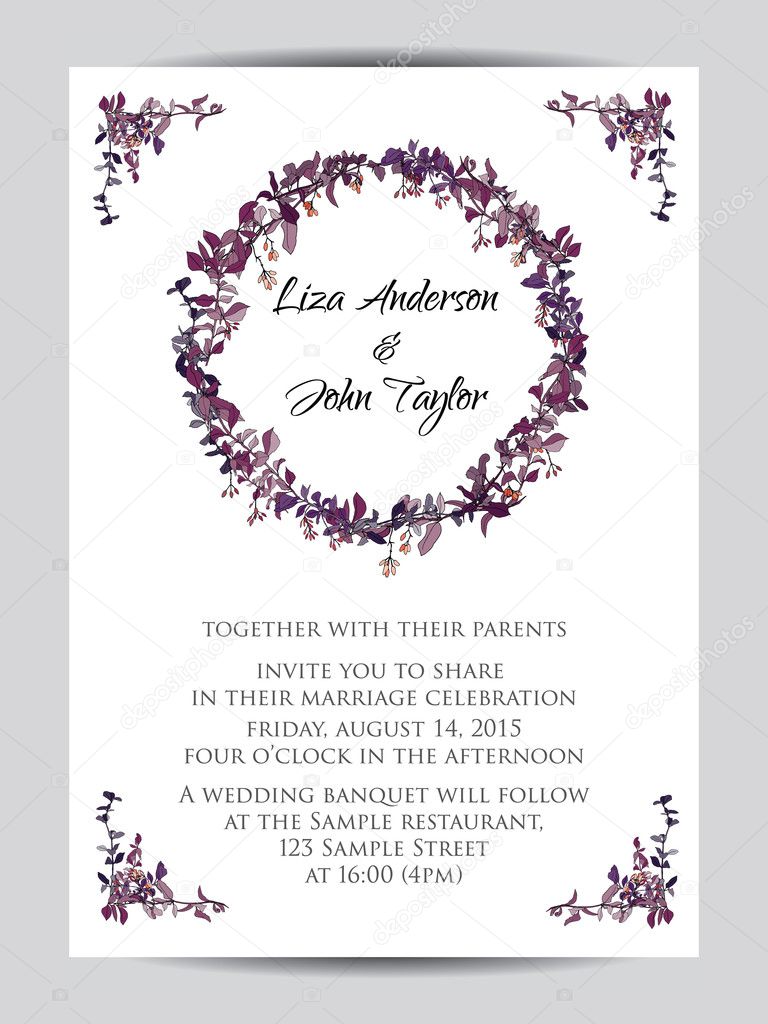 Botanic wedding invitation