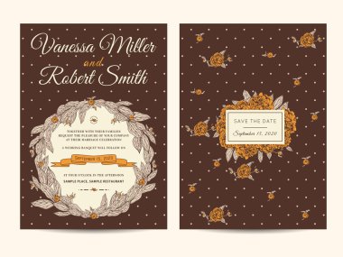 Vintage Düğün Davetiyesi