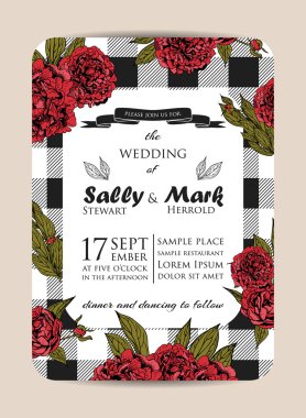 Vintage Düğün Davetiyesi