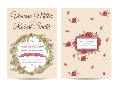 Vintage Düğün Davetiyesi