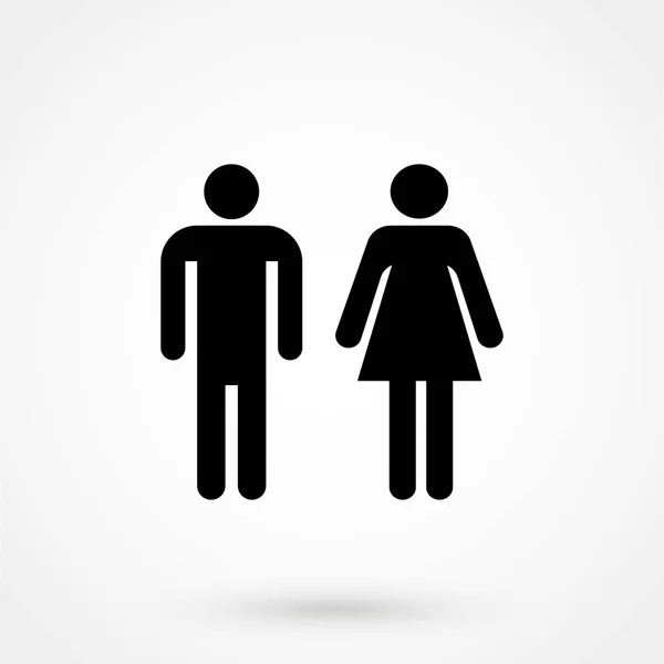 男人和女人图标矢量在白色背景上一个简单的风格 — 图库矢量图片