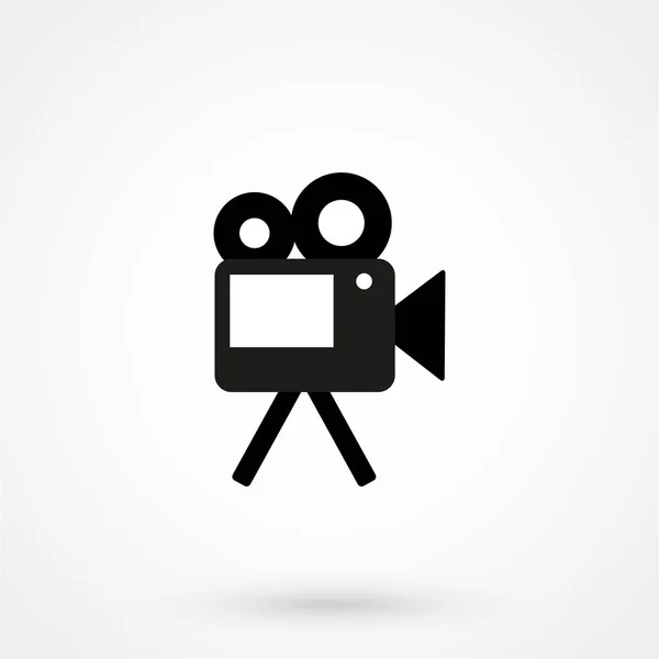 Videokamera-Symbol einfaches Design auf weißem Hintergrund. Vektorillustration — Stockvektor