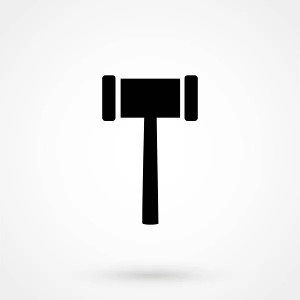 Icona di martello design semplice su uno sfondo bianco. Illustrazione vettoriale — Vettoriale Stock