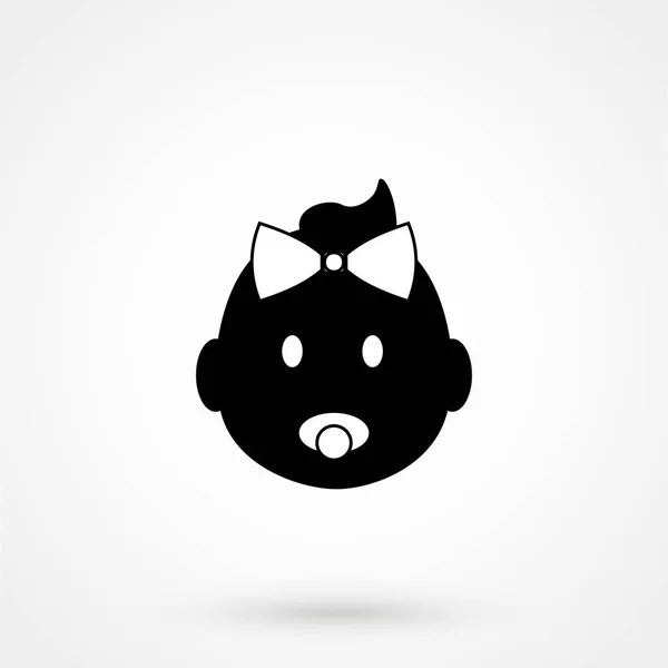 Icono del bebé diseño simple sobre un fondo blanco. Ilustración vectorial — Vector de stock