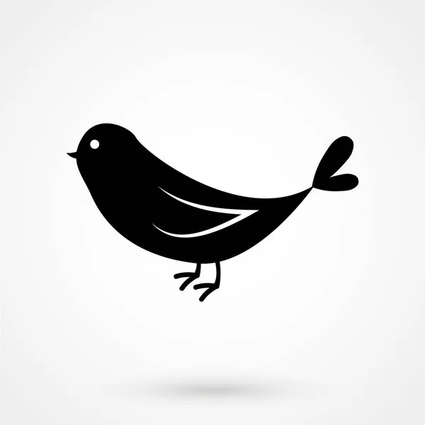 Ícone de pássaro design simples em um fundo branco. Ilustração vetorial — Vetor de Stock