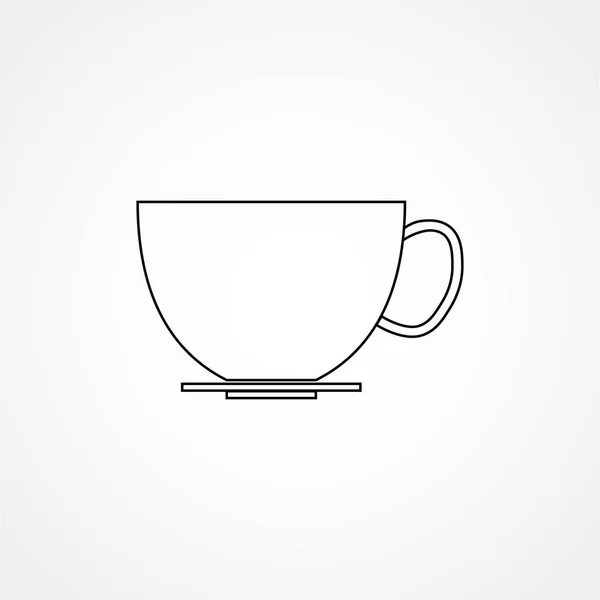 Koffiekopje lijn pictogram eenvoudig ontwerp op een witte achtergrond. Vectorillustratie logo — Stockvector