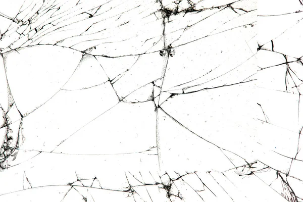 cracked glass isolated on a white
