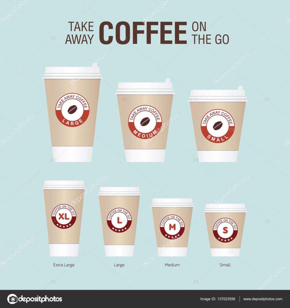 Coffee On The Go Cups Diffe Sizes Of Take Away Paper Coffee On The Go Cups Diffe Sizes Of Take Away Paper Cup