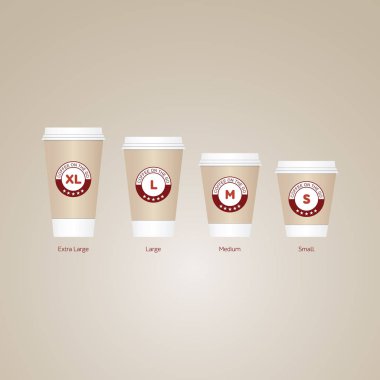 Git bardak kahve. Farklı boyutlarda take away kağıt kahve Kupası.