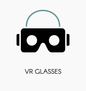 VR gözlük / smartphone için kulaklık illüstrasyon vektör