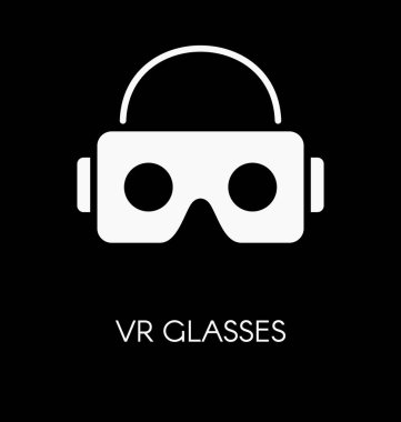 VR gözlük / smartphone için kulaklık illüstrasyon vektör